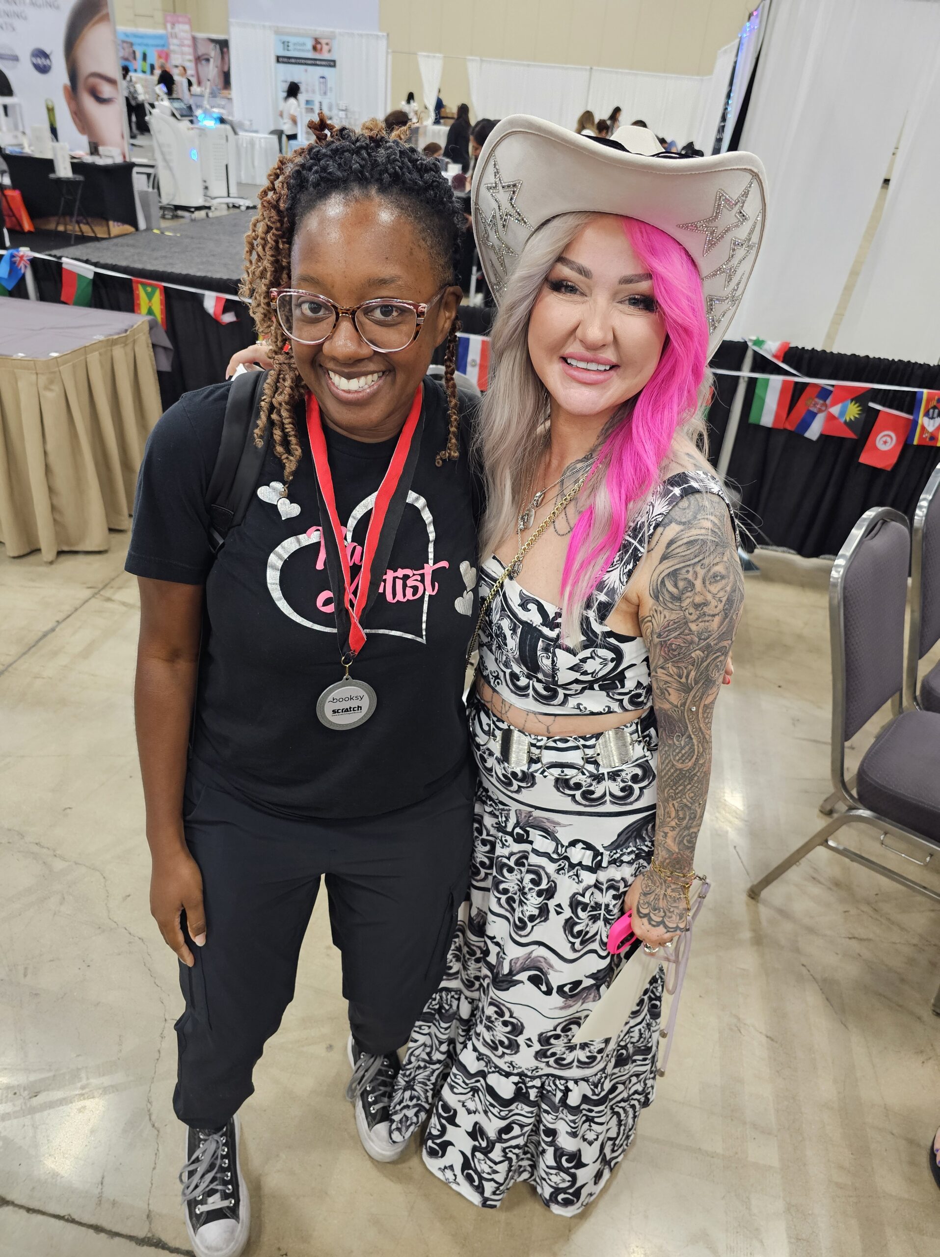 Chloe Elizabeth Reed with Kirsty Meakin, world-renowned nail artist and Nailympia judge