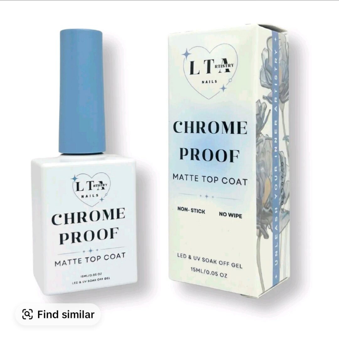 Chrome Proof Matte by LTA — used under and over nail stamps