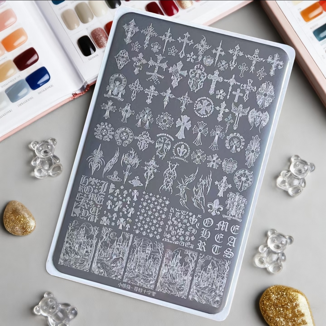 Crosses nail stamping plate from Rednote Xiaohongshu — shop with ShopMe Agent